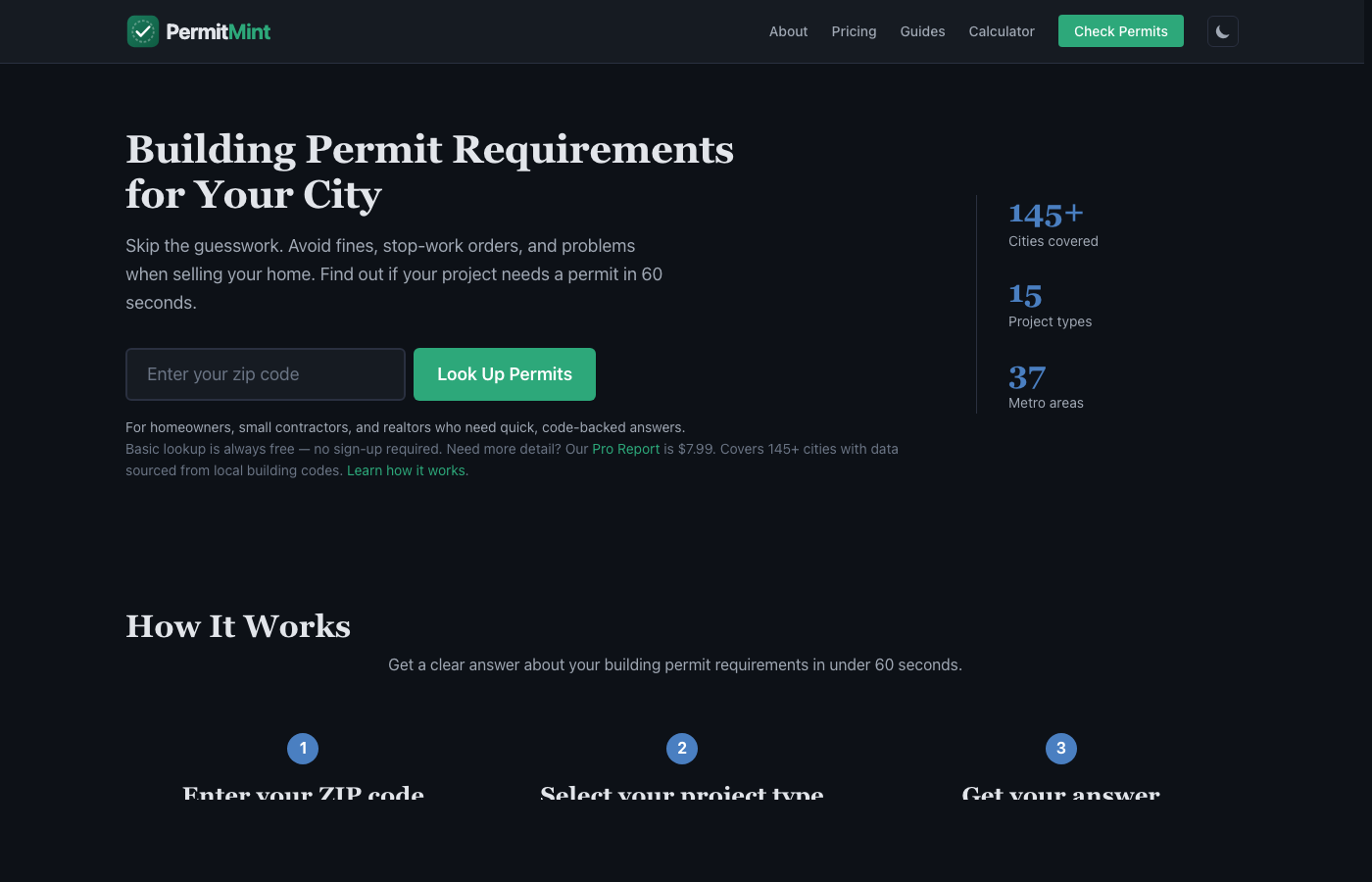 PermitMint — Building permit lookup tool